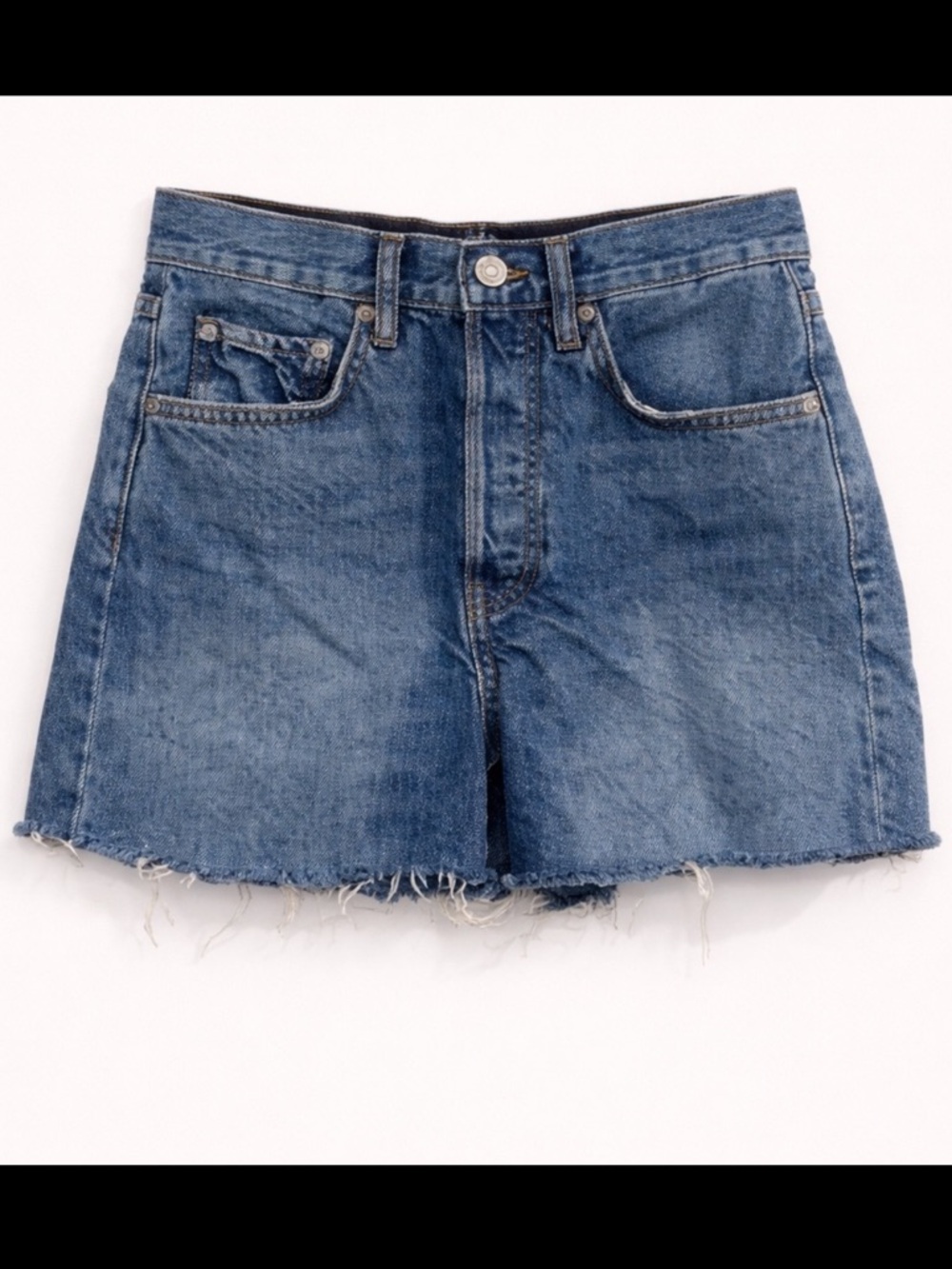 Zara Blue Denim Frayed Hem Women’s Shorts
